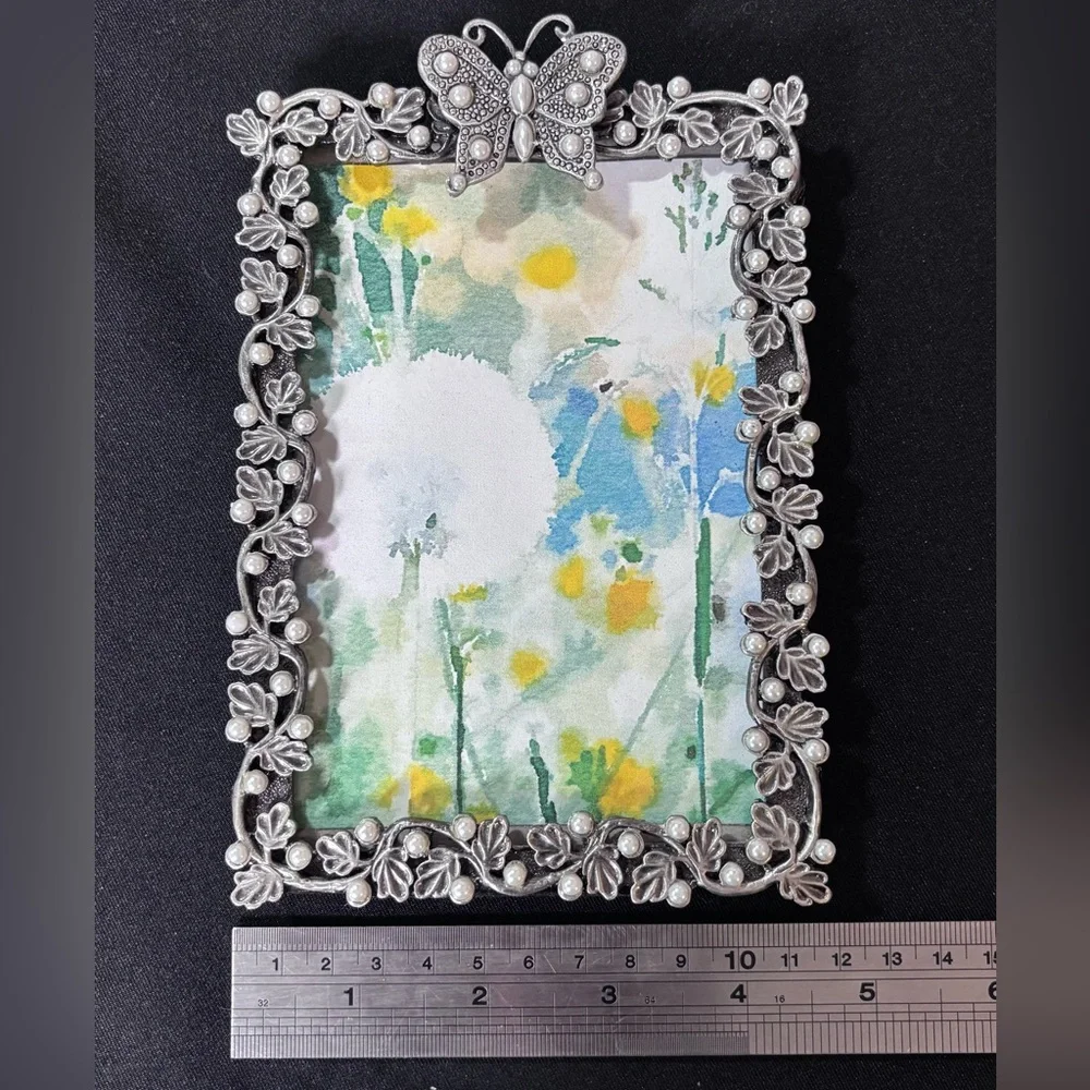 Sicura Butterfly Picture Frame - Italian Designs Silver Floral Photo Frame